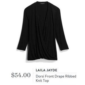 STITCHFIX LAILA JAYDE Dorsi Front Drape Ribbed Blouse Top 3X NWT